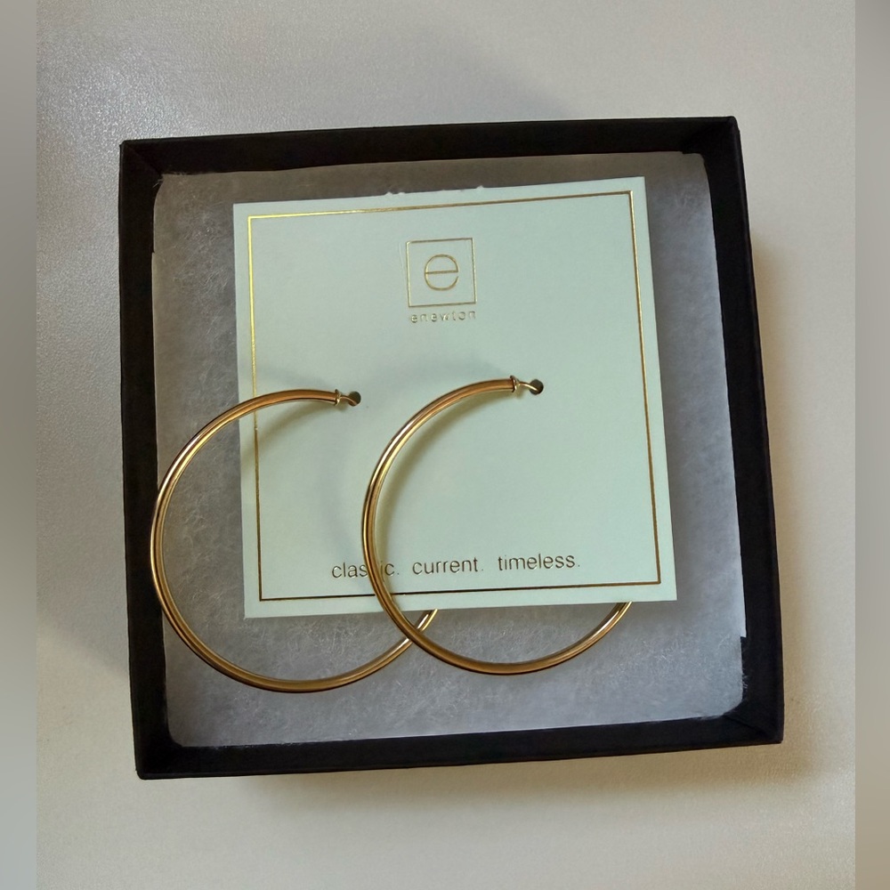 enewton 14kt Gold-Filled Smooth Hoop Earrings - Picture 3 of 5